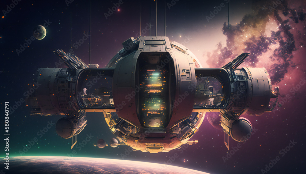 Space station in Outer space - Space wallpaper - Generative AI Space station in Outer space - Space wallpaper - Generative AI