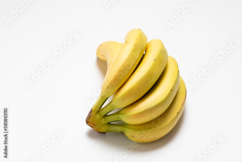 Bunch of bananas on a white background