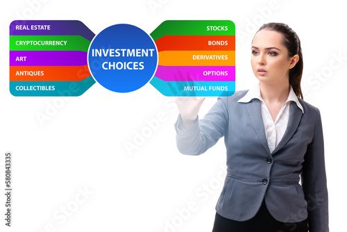 Concept of various financial investment options