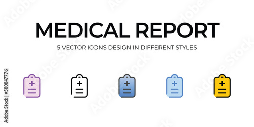 medical report icons set vector illustration. vector stock,