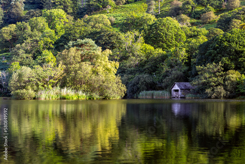 Rydal Water Boathouse in England's Lake District National Park, near Ambleside, Cumbria