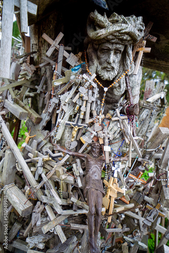 SIAULIAI, LITHUANIA. Hill of Crosses is a unique monument of history and religious folk art and the most important Lithuanian Catholic pilgrimage site. 10 02 2022