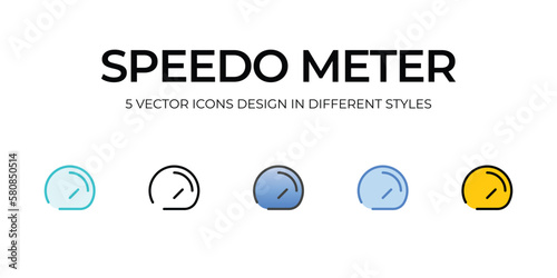 speedo meter icons set vector illustration. vector stock,