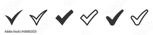 Check mark icons. Trendy checkmark vector graphics