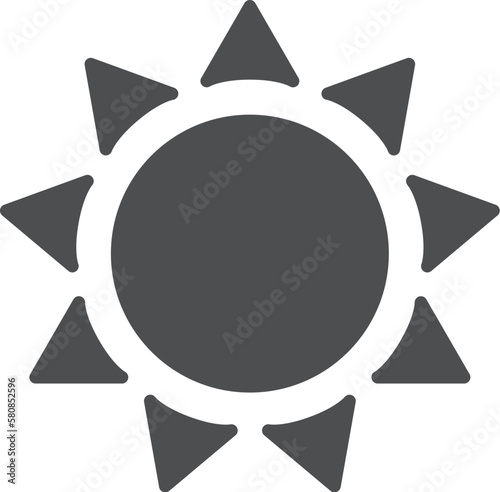 Sun glyph icon Summer and warm Sunshine design element