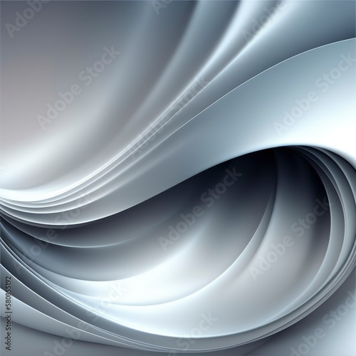 abstract gray wave background  trendy shine digital geometric round modern wallpaper  gradient soft transition  silver tones pearlescent  3d render rays  generative ai