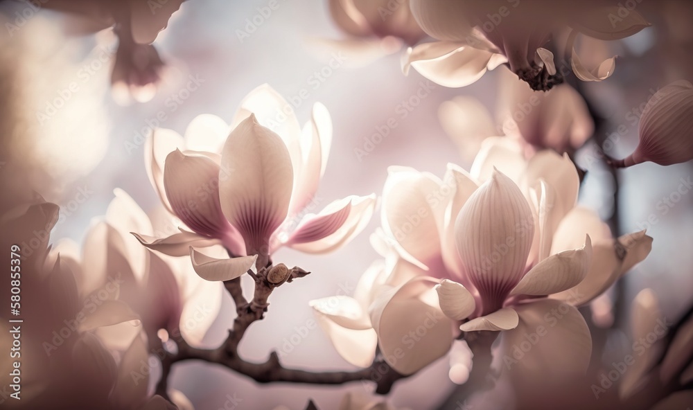 a close up of a flower on a tree with a sky background. generative ai a close up of a flower on a tree with a sky background. generative ai