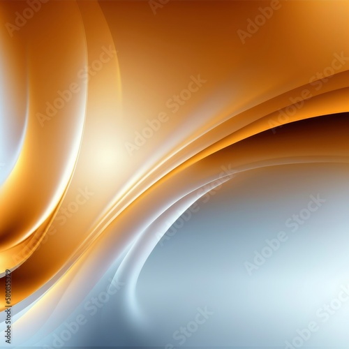 abstract orange gradient wave background, trendy shine digital geometric round modern wallpaper, soft transition, silver tones pearlescent, 3d render rays, generative ai