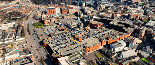 Aerial photo of Belfast City Skyline Cityscape in Northern Ireland