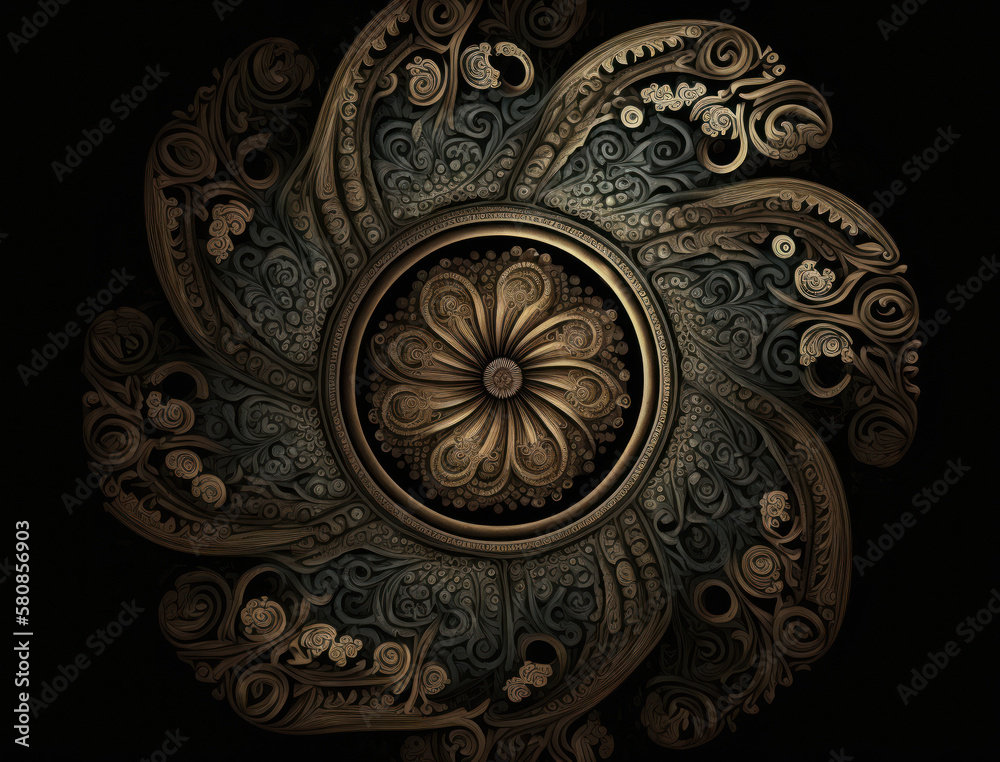 Royal vintage Victorian Gothic background Rococo venzel and whorl created with Generative AI technology