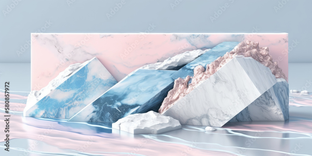 Obraz premium Pastel colored stones, Generative AI