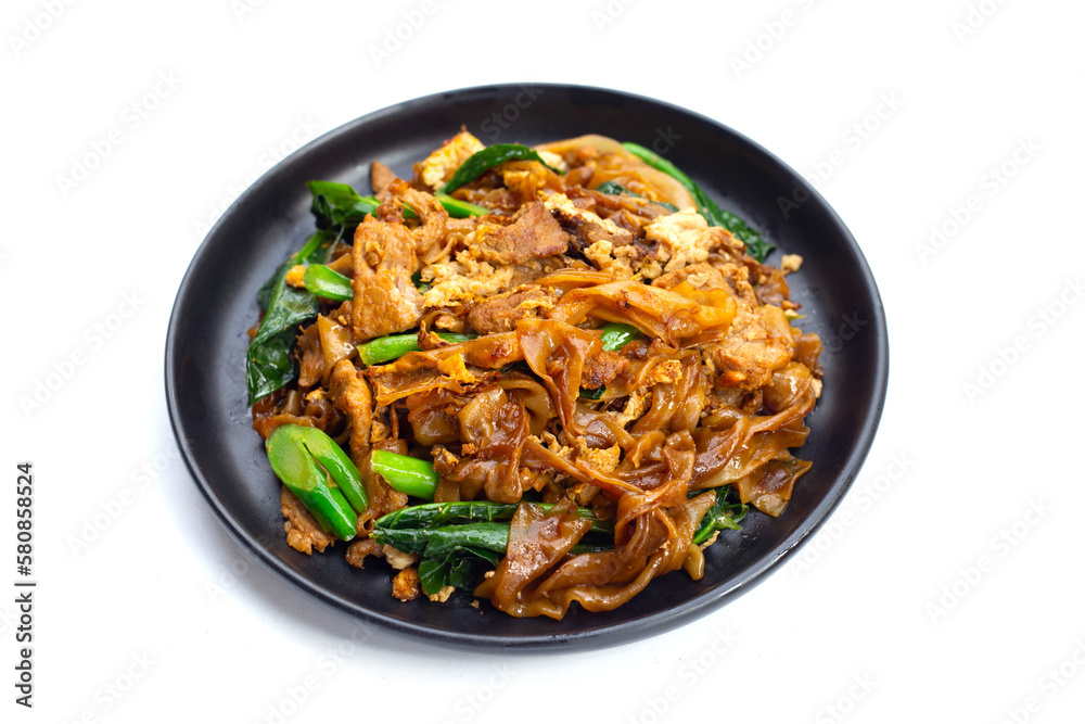 Stir-fried rice noodles with soy sauce and pork Stir-fried rice noodles with soy sauce and pork