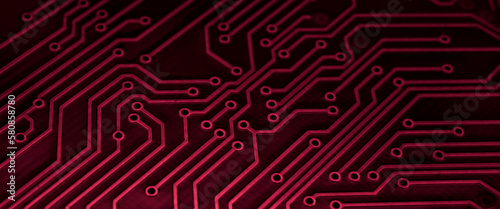 printed circuit. layout of tracks. PCB