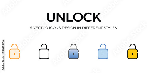 unlock icons set vector illustration. vector stock,