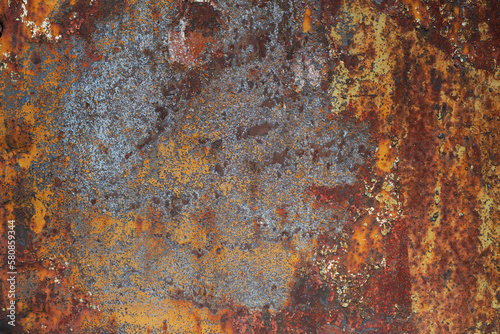 rusty metal background with old cracked paint
