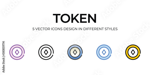 token icons set vector illustration. vector stock,