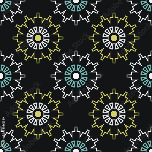 Seamless pattern with geometric ornament.