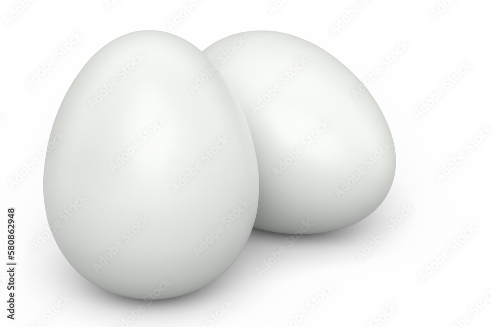 Farm raw organic white sugar-coated eggs for morning breakfast