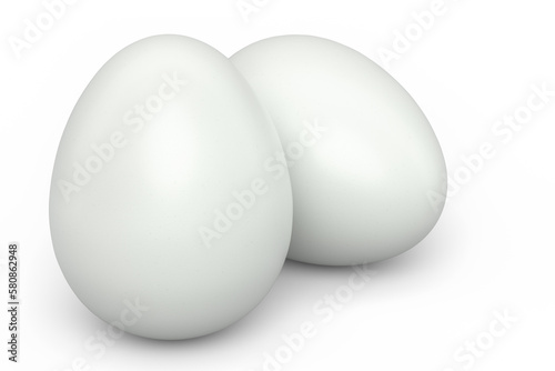 Farm raw organic white sugar-coated eggs for morning breakfast
