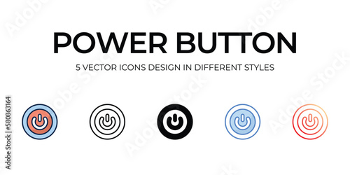 power button icons set vector illustration. vector stock,