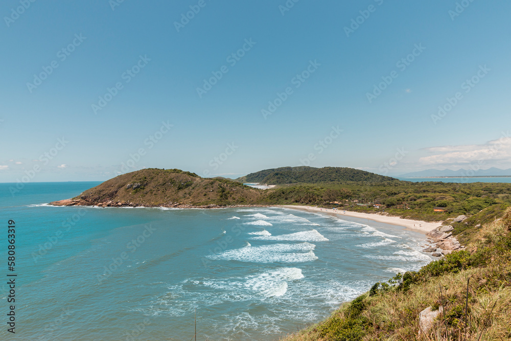 Vista áerea da Praia na Ilha do Mel, Paraná, Brasil