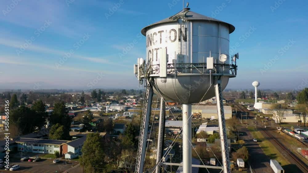 Cinematic Rising Aerial Pan of Junction City, Oregon Old Water Tower to Downtown Junction City and Surrounding Area
Cinematic Rising Aerial Pan of Junction City, Oregon Old Water Tower to Downtown Junction City and Surrounding Area