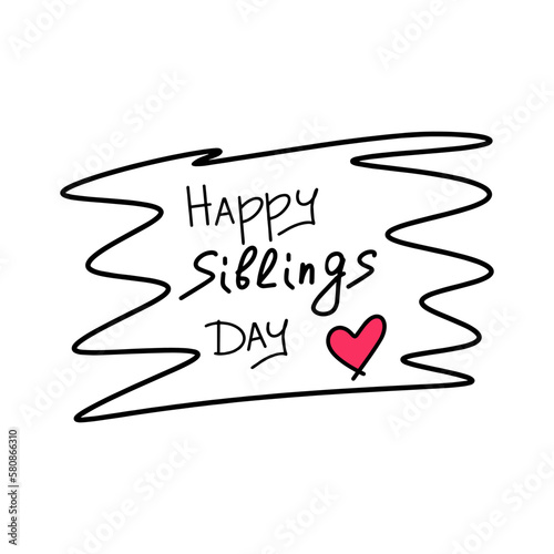 April 10th. Happy Siblings day. Vector illustration