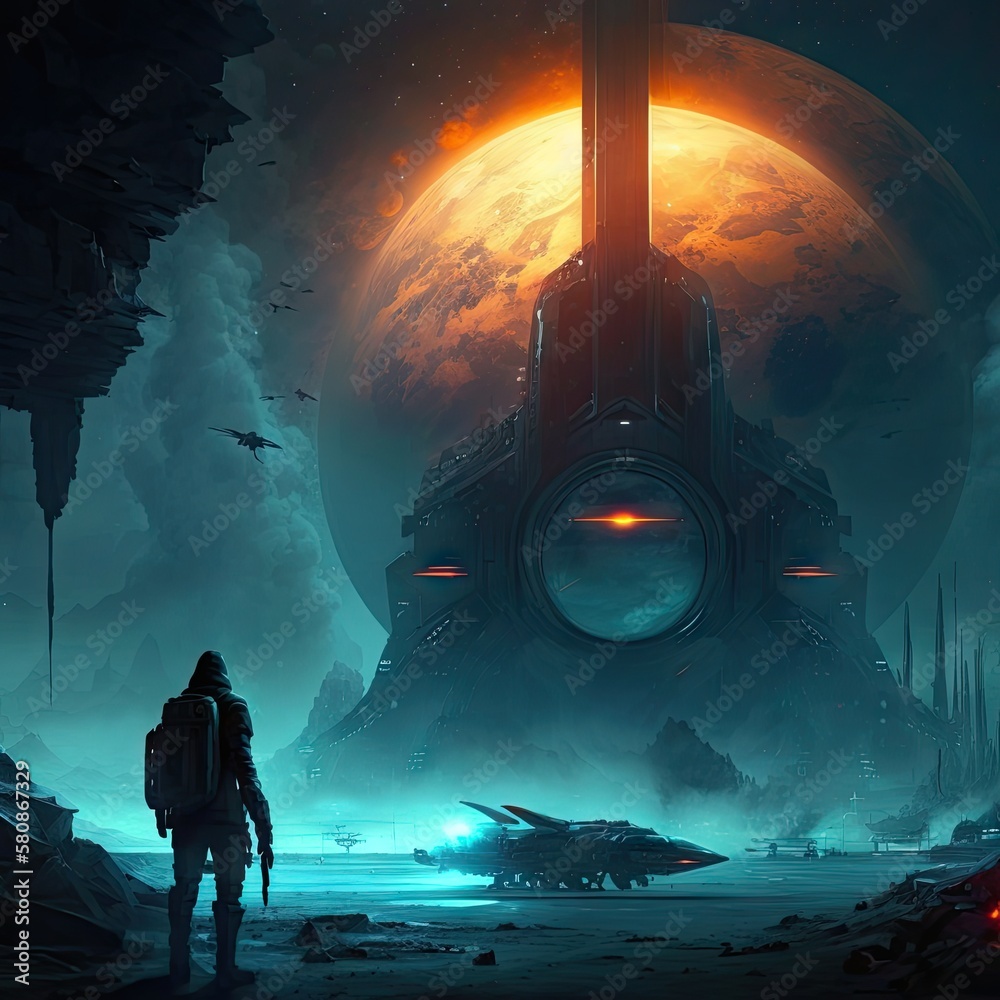 Scifi Art Wallpaper Background Stock Illustration | Adobe Stock