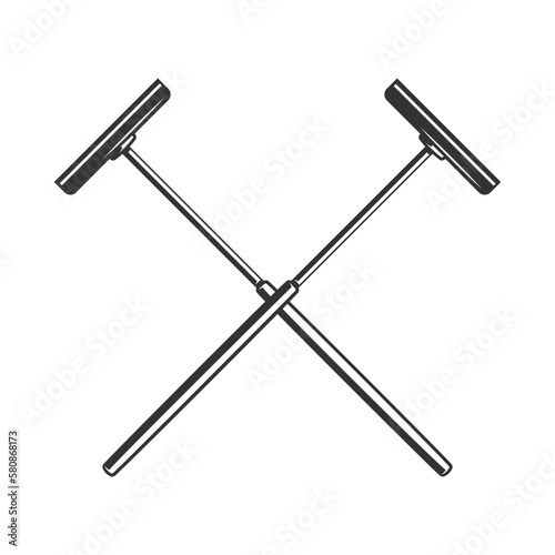 Mop silhouette isolated on white background. Cleaning concept. Vector illustration