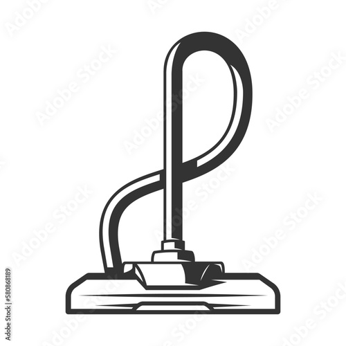 Vacuum cleaner silhouette isolated on white background. Cleaning concept. Vector illustration