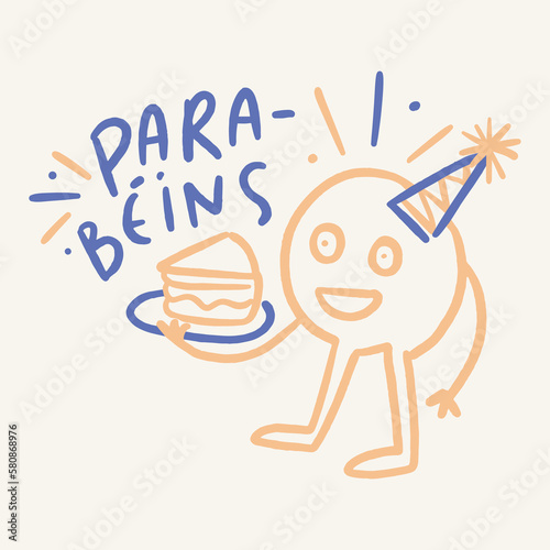 Parabéns. Congratulations in brazilian portuguese. Modern hand Lettering. vector. photo