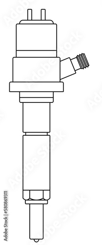 Fuel injector contour illustration