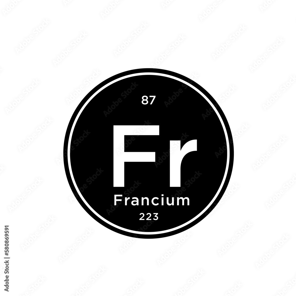 Francium element periodic table icon vector logo design template Francium element periodic table icon vector logo design template