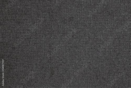 Realistic vector illustration of Black knitted fabric texture. Abstract modern Knit texture black color. Dark knitted background 
