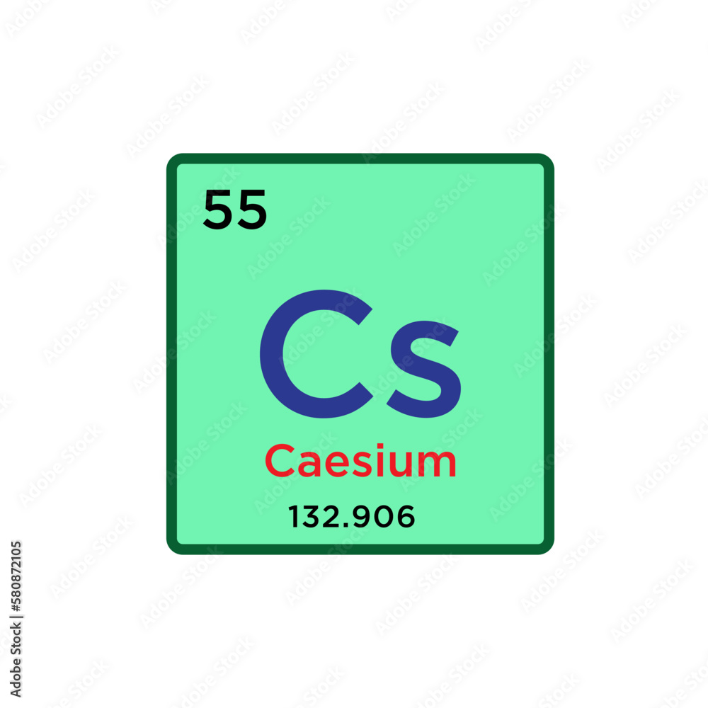 Caesium element periodic table icon vector logo design template