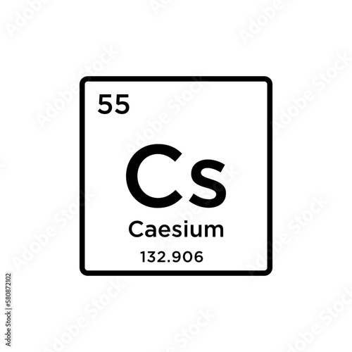 Caesium element periodic table icon vector logo design template