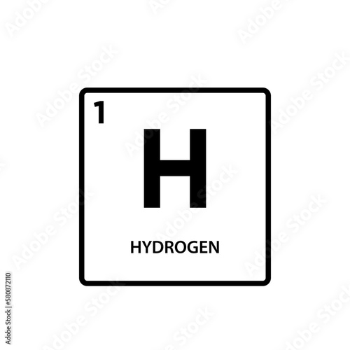 Hydrogen element periodic table icon vector logo design template