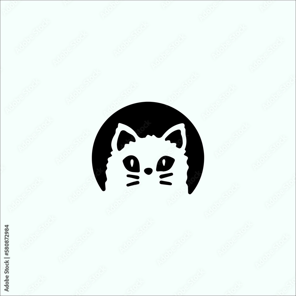 Fototapeta premium cute cat silhouette illustration vector