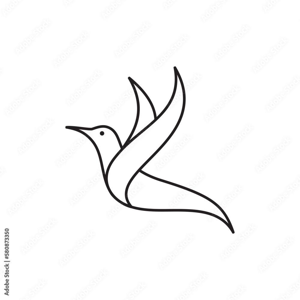 bird continuous line design on white background bird continuous line design on white background