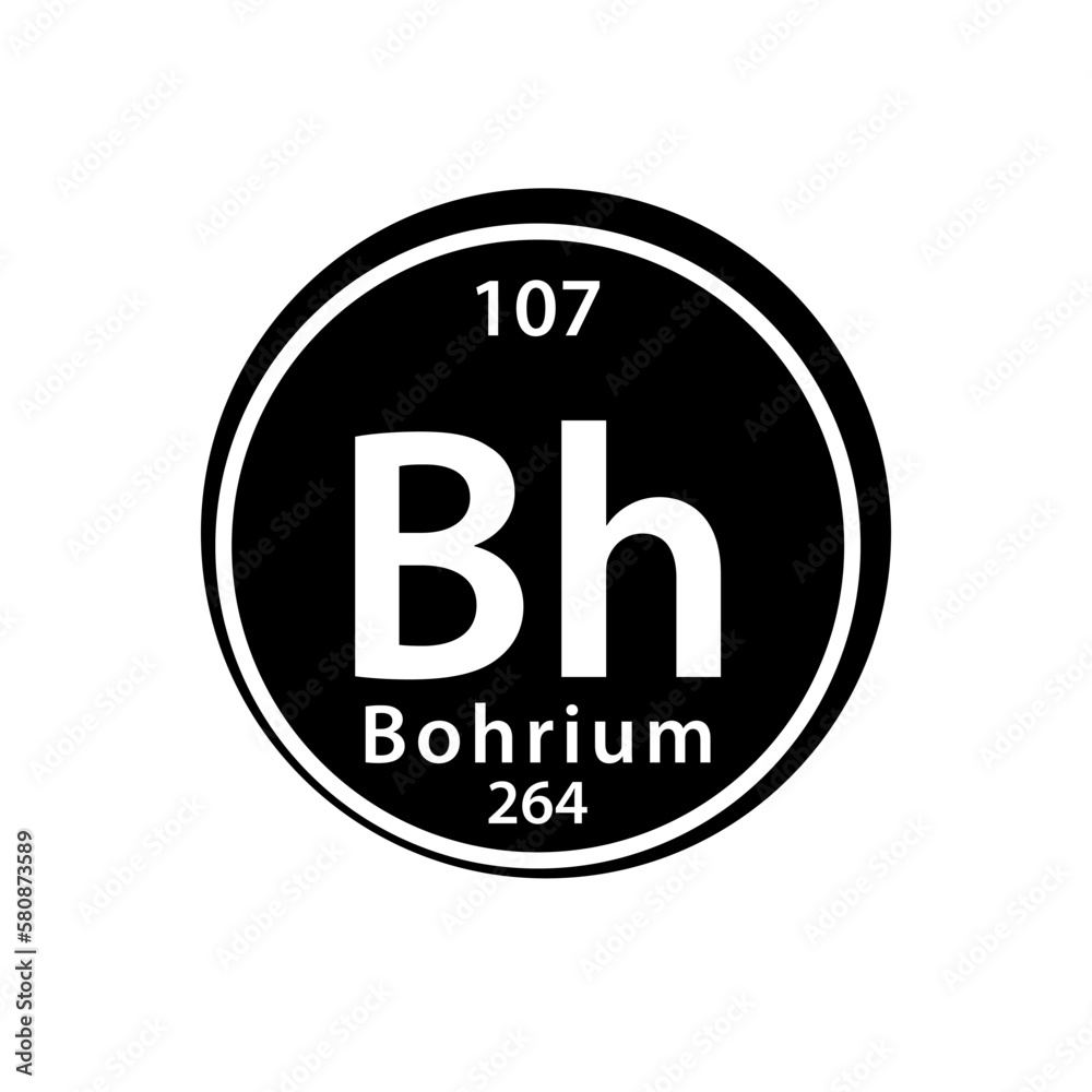 Bh element periodic table icon vector logo design