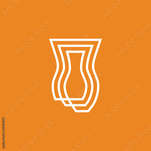 Pottery outline Logo Vector Icon Illustration