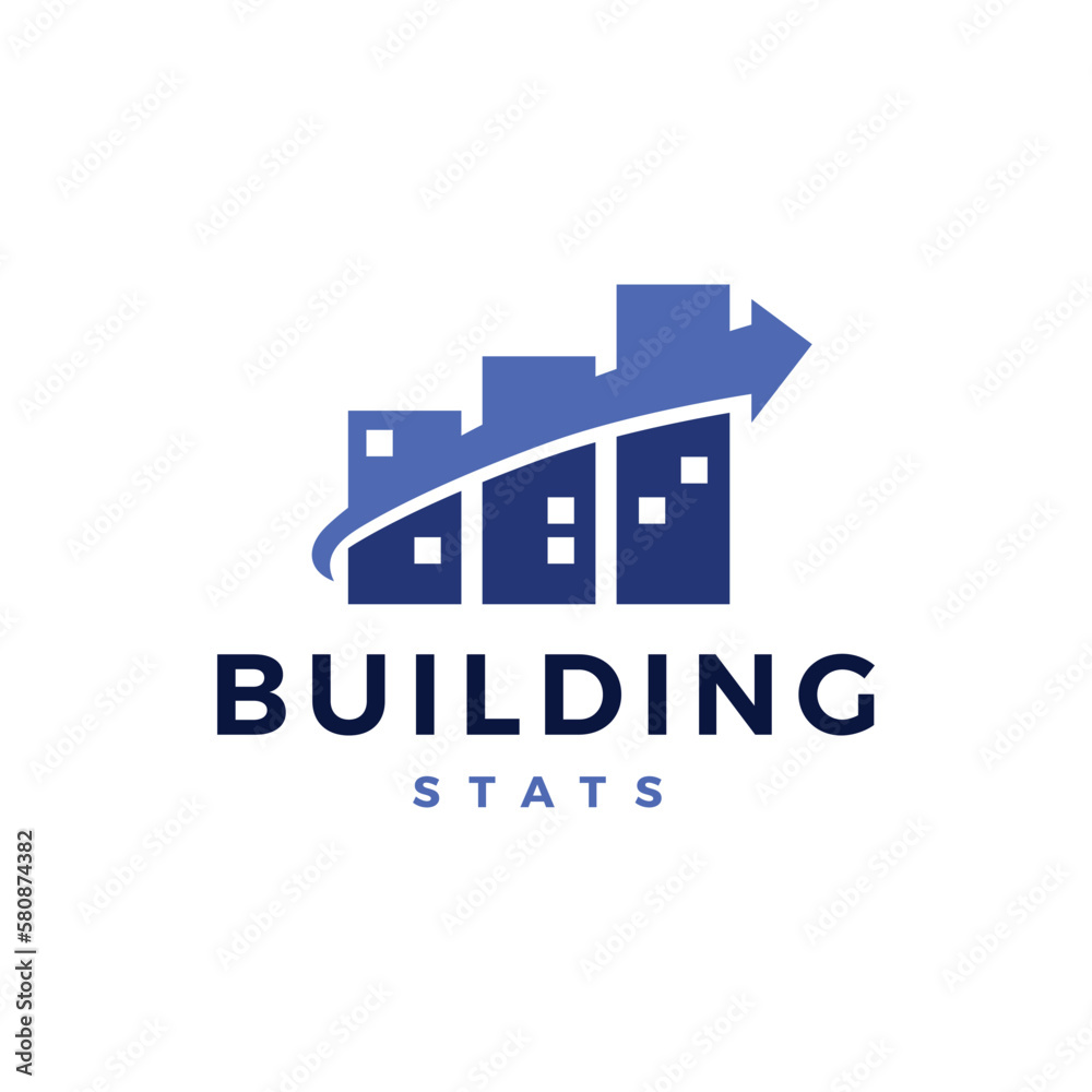 Fototapeta premium building bar chart logo vector icon illustration