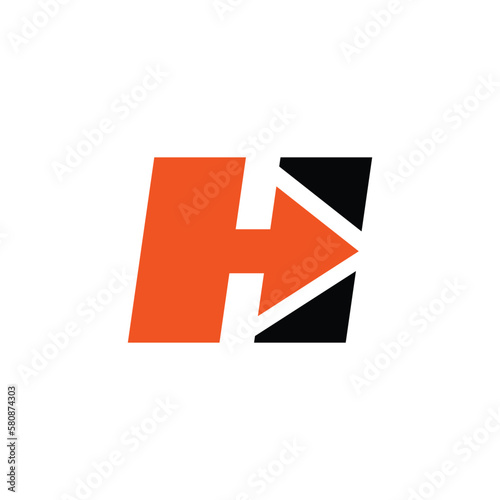 Free Download H Letter Lettermark Arrow Front Forward Logo Vector Icon Illustration - GFXLoad