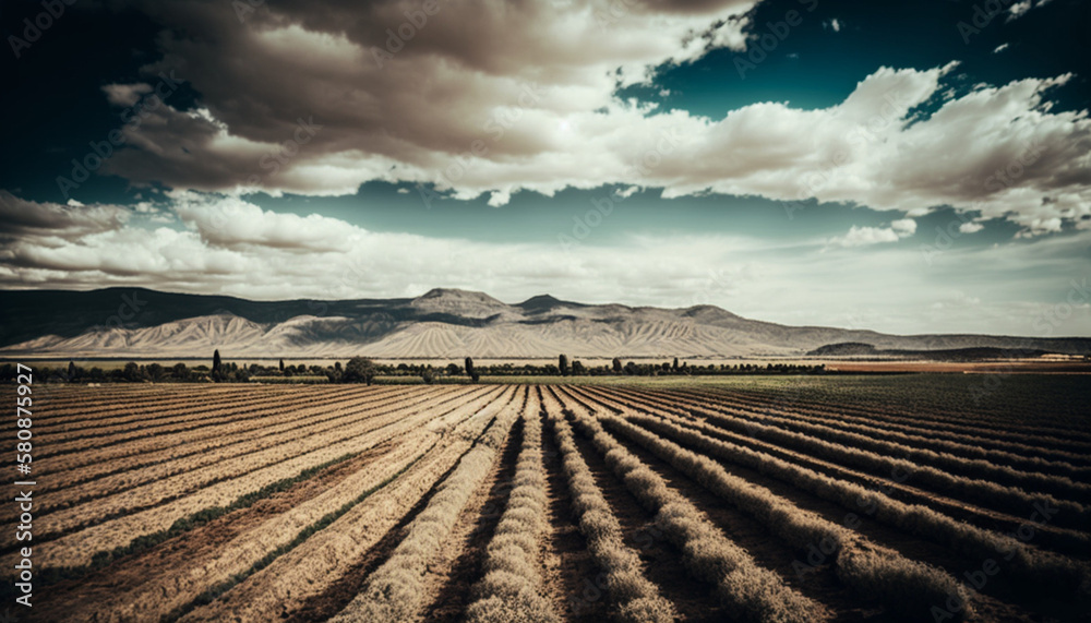 Obraz premium Field and Mountain Landscape High Quality