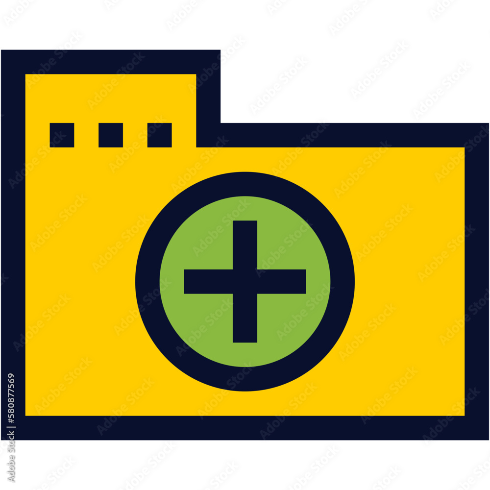 Fototapeta premium Add Folder Color Icon