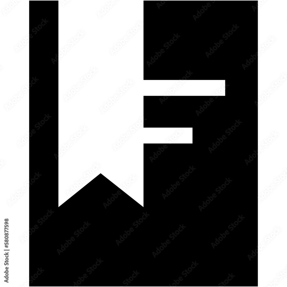 Book with Bookmark Glyph Icon Book with Bookmark Glyph Icon