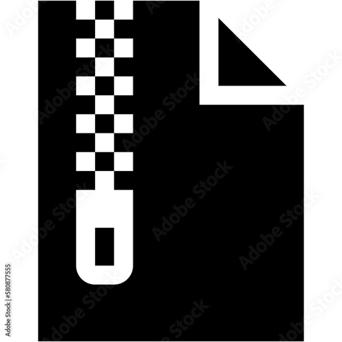 Zipped File Glyph Icon