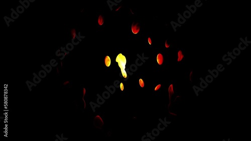 video animation fire black background ember particles