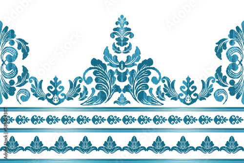 Ikat ethnic seamless pattern design Aztec fabric boho mandalas textile wallpaper tribal native motive carpet ornaments African American Indian folk embroidery vector 