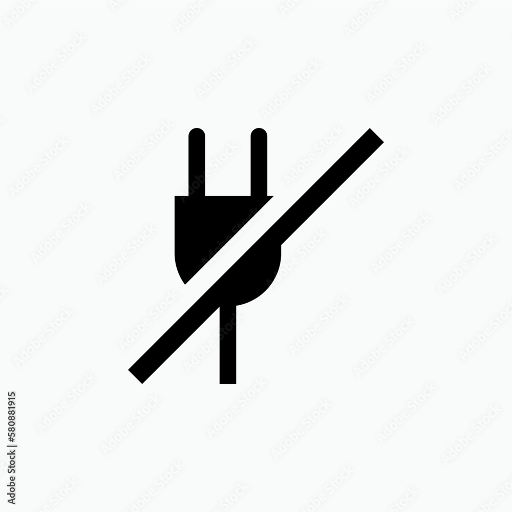 No Plug Icon - Vector Sign and Symbol for Design, Presentation, Website or Apps Elements. No Plug Icon - Vector Sign and Symbol for Design, Presentation, Website or Apps Elements.